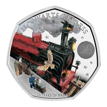 2022 25° Anniversario di Harry Potter - Hogwarts Express - Moneta d'Argento Proof 50 pence
