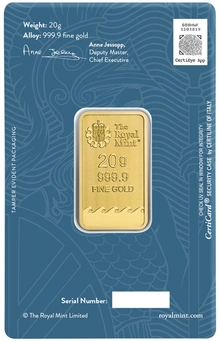 NUOVO Lingotto d'Oro 20 Grammi Britannia