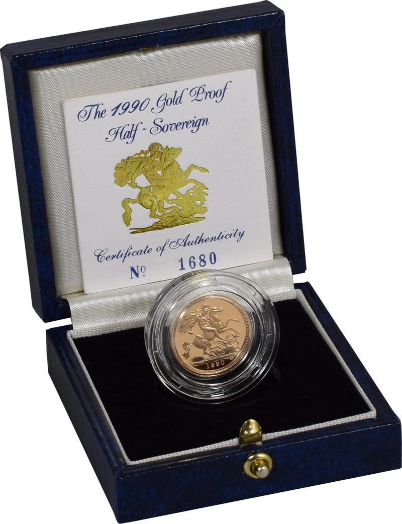 1990 Mezza Sterlina - Elisabetta II - Terzo ritratto - Corona Anziana - Proof con Confezione