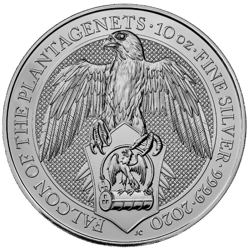 Il Falco dei Plantageneti d'argento 10oz 2020 - Queen's Beast