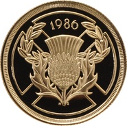 1986 - Proof 2 Pound d'Oro - Senza certificato e confezione