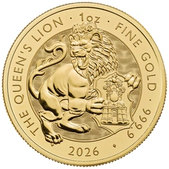 2026 Queen's Beast - Bestie Tudor Moneta d'oro da 1 oz.