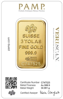 PAMP 3 Tola Lingottino d'Oro
