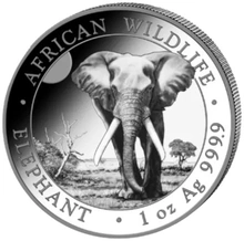 2025 Moneta d'Argento 1oz con Elefante Somalo