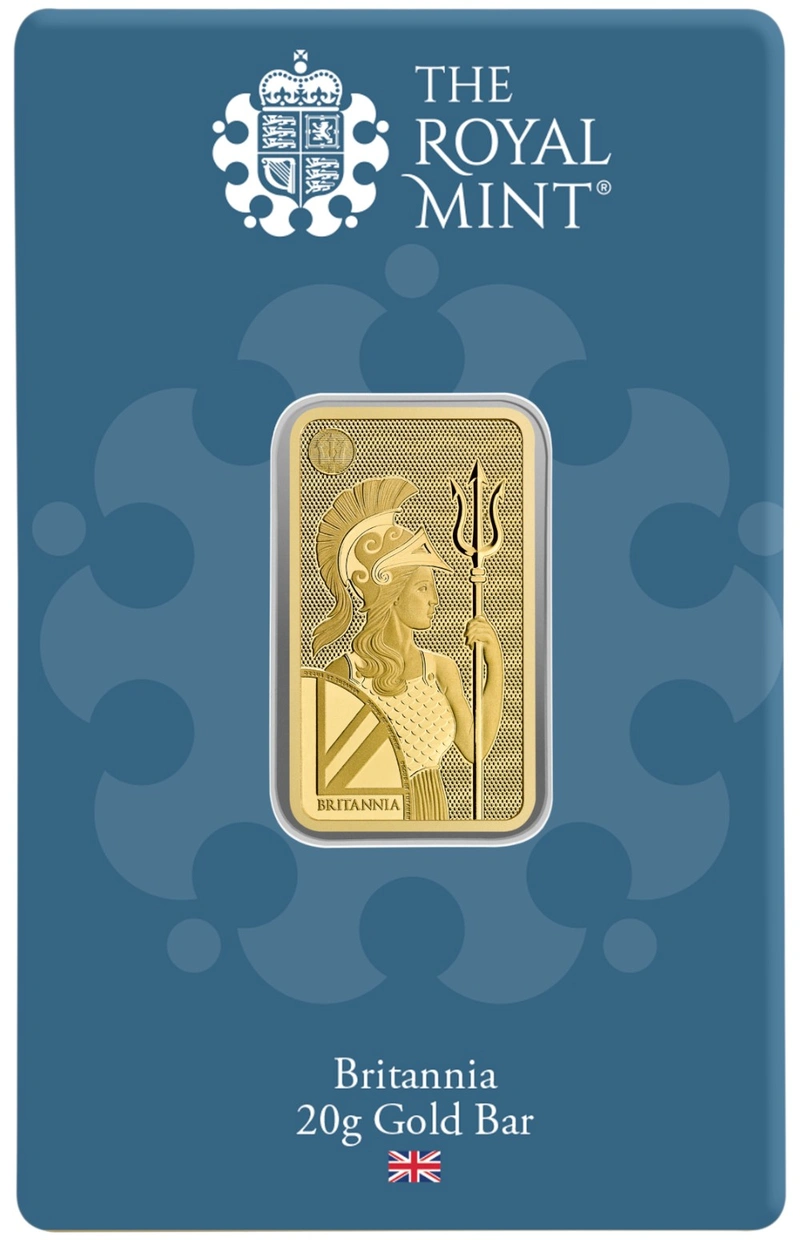 NUOVO Lingotto d'Oro 20 Grammi Britannia