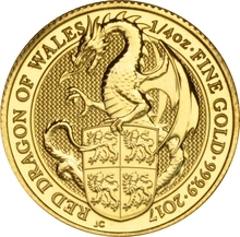 Drago Rosso del Galles d'Oro 1/4oz - Queens Beast