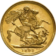 1899 Sterlina d'Oro - Vittoria Testa Velata - S