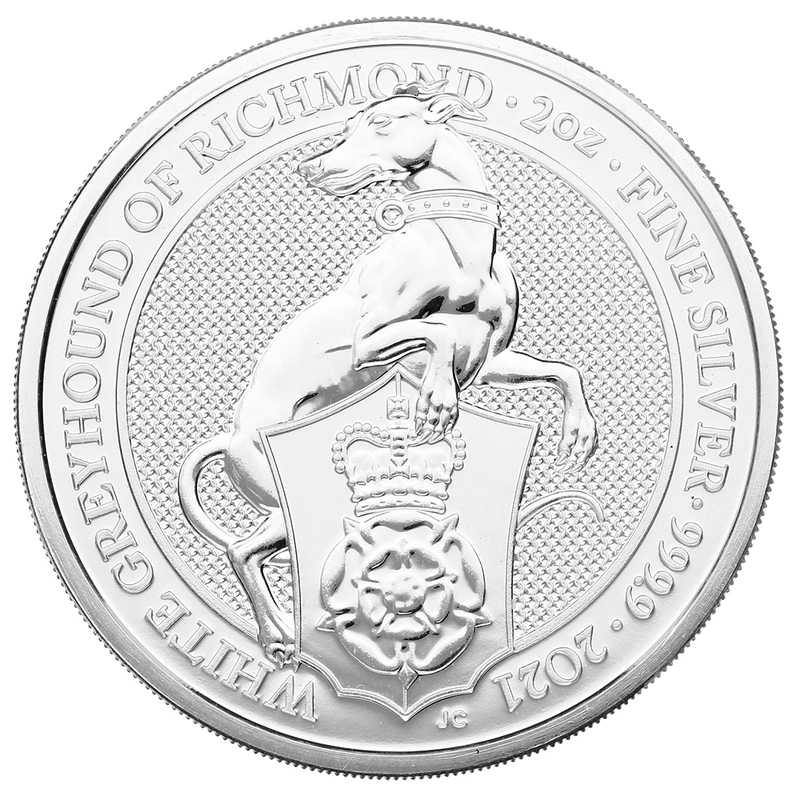 2021 Levriero Bianco di Richmond d'Argento 2oz - Queen's Beast