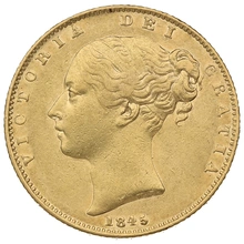 1845 Sterlina - Vittoria Giovane - Stemma Coronato - Londra
