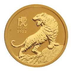 Anno della Tigre 2022 in oro 1/10oz - Perth Mint