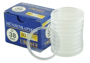 Scatola Lindner 38mm x 10 Capsule - Monete d'argento 1oz