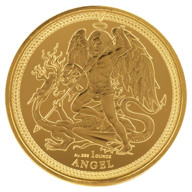 2024 Moneta d'oro dell'Angelo dell'Isola di Man da 1 oz.