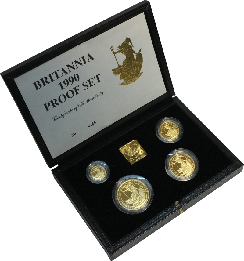 1990 Proof Britannia d'Oro - Cofanetto da 4 Monete