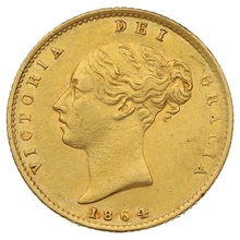1864 Mezza Sterlina - Vittoria Giovane - Stemma Coronato - Londra