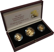 1987 Proof Sterline d'Oro - Cofanetto da 3 Monete
