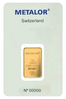 Metalor 5 Grammi Lingottino d'Oro