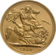 1980 Sterlina - Elisabetta II - Corona Giovane