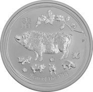 1/2oz Anno del Maiale d'Argento 2019 - Perth Mint