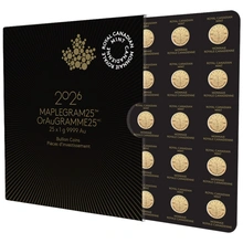 2026 MapleGram 25 monete d'oro da 1 g