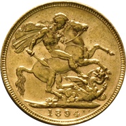 1894 Sterlina d'Oro - Vittoria Testa Velata - Londra