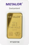 Metalor 100 Grammi Lingotto d'Oro