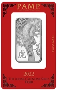 PAMP 1oz 2022 Anno della Tigre Lingotto d'Argento