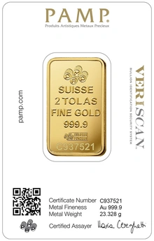 PAMP 2 Tola Lingottino d'Oro