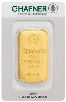 C. Hafner Lingotto d'Oro Colato 100 Grammi