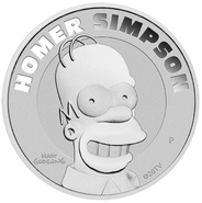 2022 Homer Simpson Tuvalu Moneta d'argento da 1oz