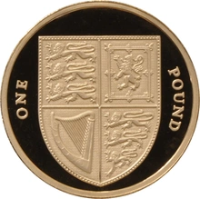 2009 Proof £1 d'Oro - Valuta UK - Stemma Araldico Reale