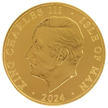 2024 Moneta d'oro dell'Angelo dell'Isola di Man da 1 oz.