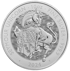 2024 Unicorno di Seymour moneta d'Argento 10oz - Serie Tudor Beasts