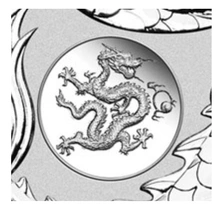 2024 1oz Moneta d'Argento Anno del Drago Perth Mint con "Privy Mark"