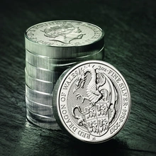 Drago Rosso del Galles d'Argento 2oz - Queens Beast
