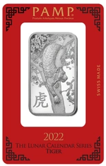 PAMP 1oz 2022 Anno della Tigre Lingotto d'Argento