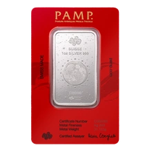 2025 Lingotto d'Argento PAMP 1oz Anno del Serpente