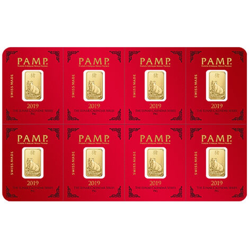 PAMP Gold Multigram+8 Bar Year of the Pig Minted - 2019