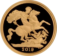 2019 Sterlina d'Oro Proof - Elisabetta II Quinto Ritratto - NGC PF70