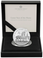 2026 Royal Mint 1 oz Anno del Cavallo Moneta d'argento Proof