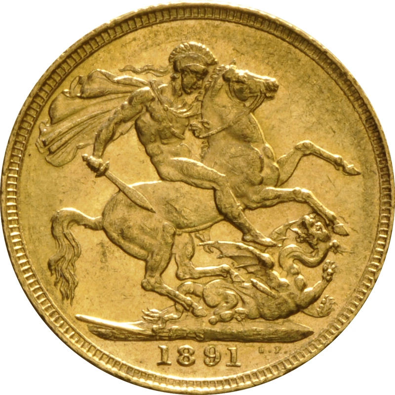 1891 Gold Sovereign Coin Queen Victoria Jubilee Head Sydney