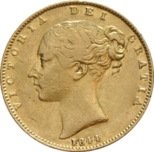 1844 Sterlina - Vittoria Giovane - Stemma Coronato - Londra