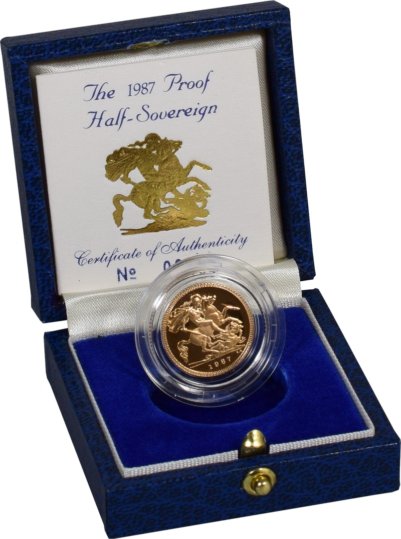 1987 Mezza Sterlina - Elisabetta II - Terzo ritratto - Corona Anziana - Proof con Confezione