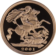 2001 Proof Sterline d'Oro - Cofanetto da 3 Monete