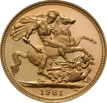 1981 Proof Sterlina d'Oro - Cofanetto