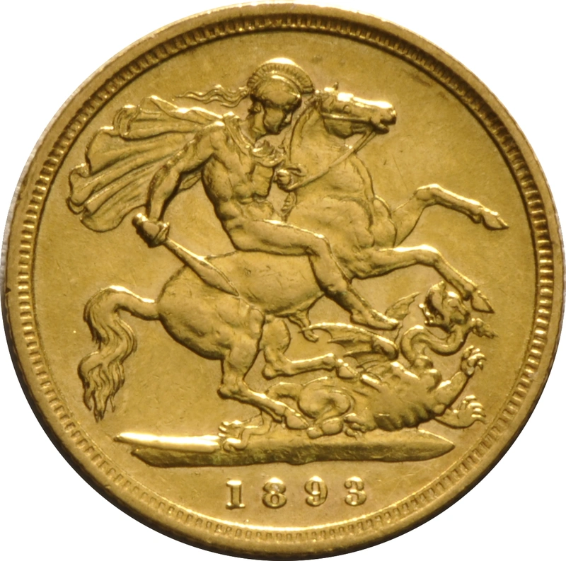 1893 Mezza Sterlina d'Oro - Vittoria Testa Velata - Londra