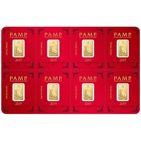 PAMP Confezione Multigrammo 8 Lingottini d'Oro – Anno del maiale