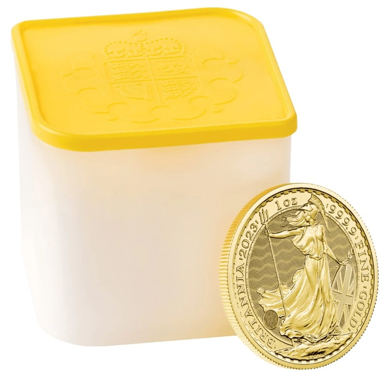 Tubo da 10 Britannia d'Oro 2023 1oz Re Carlo III