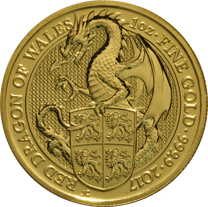 Drago Rosso del Galles d'Oro 1oz - Queens Beast