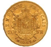 1867 - Marengo Francese - Napoleone III  - Testa Laureata - BB
