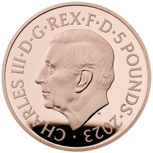 2023 75° Compleanno di Re Carlo III - Corona d'oro Proof £5 confezionata